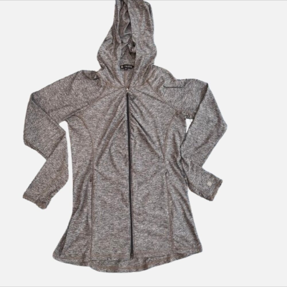 Athleta Vitamin Sea UPF 50+ Zip Up Jacket Hoodie Gray Heathered Size M